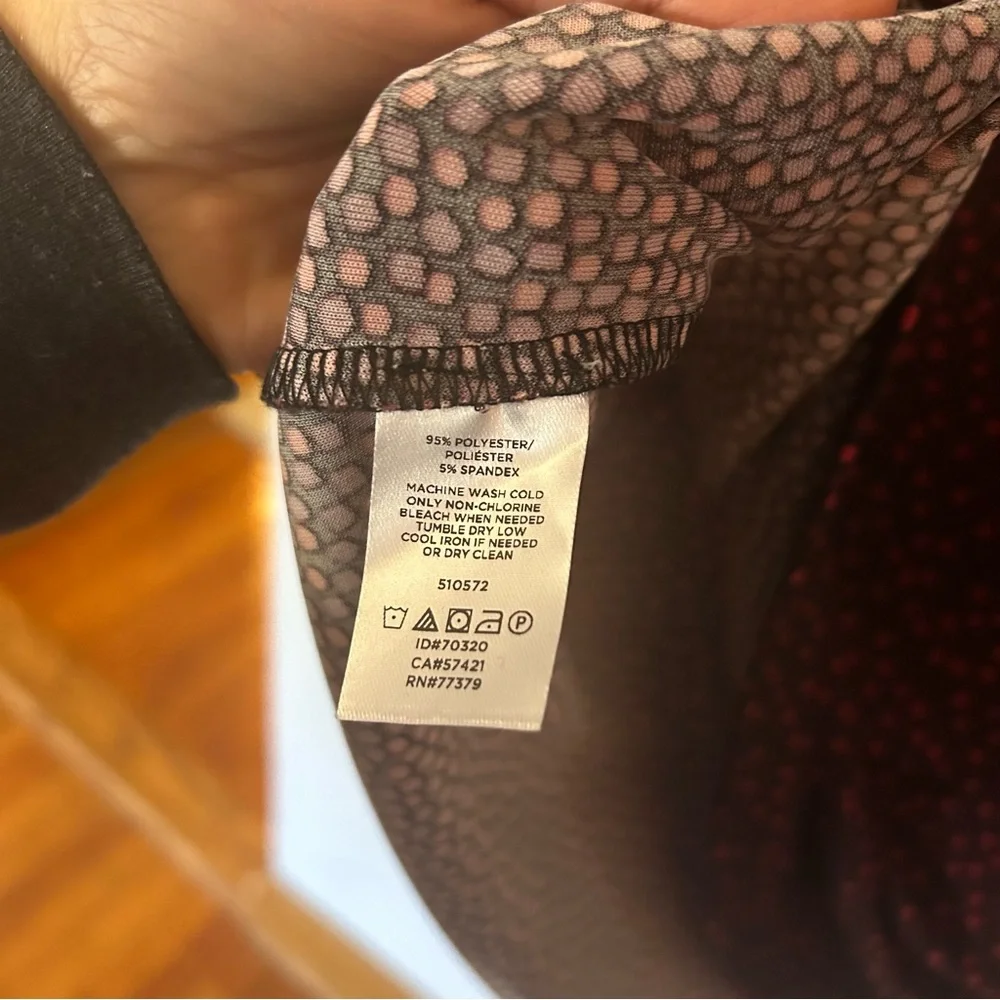 Ann Taylor Women’s Small S Square Red Black Polka Dot Long Sleeve Blouse NWT - Picture 5 of 7